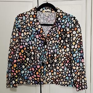 Multicolor Women's Blazer with Artistic Pattern
